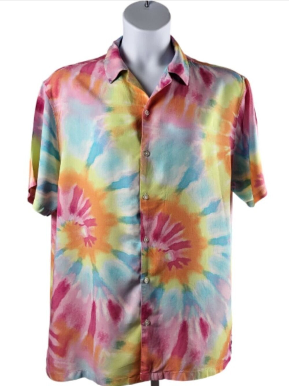 No Boundaries Men's Size Large (42-44} Multicolor Tie Dye Shirt Short Sleeve - Picture 3 of 13